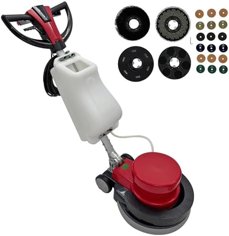 17" Commercial Floor Scrubber Buffer Industrial Heavy Duty Polisher Commercial Carpet Floor Brushing Machine Multifunctional Ground Scrubber Buffer Heavy Duty Polisher Cleaner, AC110V 60Hz by Unknown