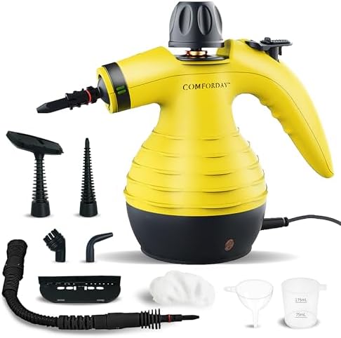 Comforday Multi-Purpose Handheld Pressurized Steam Cleaner with 9-Piece Accessories, Perfect for Stain Removal, Curtains, Car Seats, Floor, Carpet, Window Cleaning by COMFORDAY