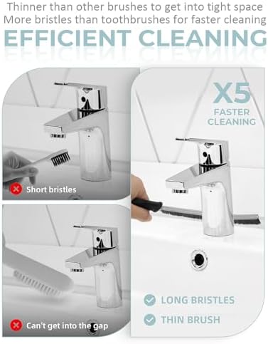 SXhyf Crevice Cleaning Brush - Grout Scrub Brush, House Cleaning Supplies, Gap Cleaning Tools, Home Essentials, Gifts for Women Men, Hard Bristle Crevice Cleaner Brush for Household Use, Bathroom - Image 3