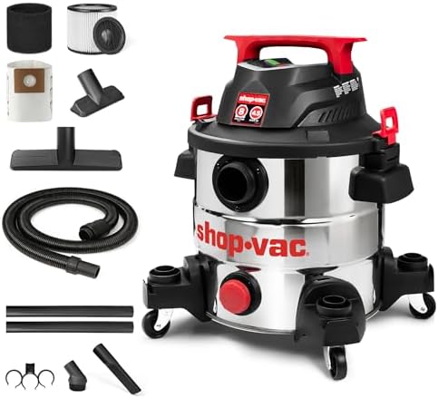 Shop-Vac 8 Gallon 4.5 Peak HP Wet/Dry Vacuum, Stainless Steel Tank, 5430114 by Shop-Vac