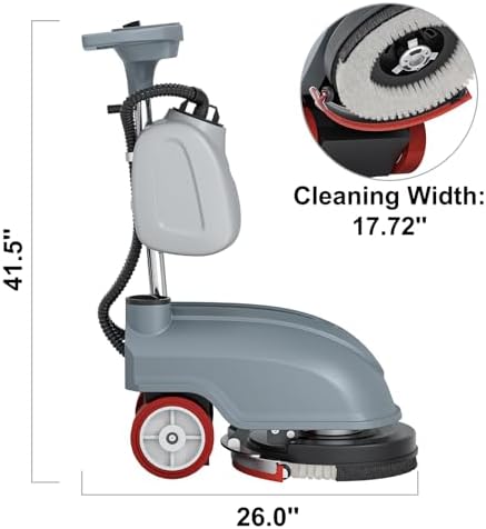 16'' Compact Walk Behind Floor Scrubber Machine - Image 3