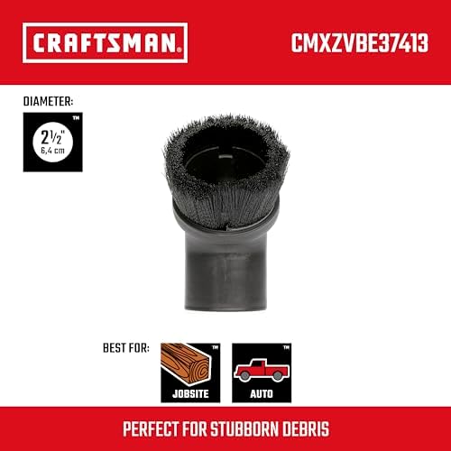 CRAFTSMAN CMXZVBE37413 2-1/2 in. Dusting Brush Wet Dry Vac Shop Attachment - Image 2