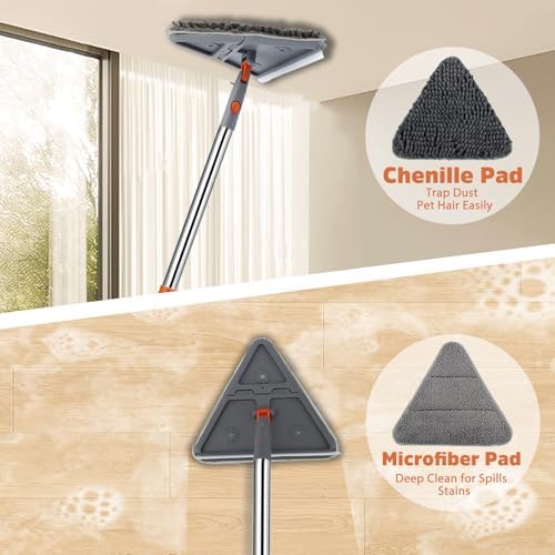 UIMO Wall Cleaner Mop with 94" Long Handle, Triangle Head Scrubber - Image 3