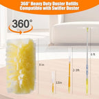 40 Count 360° Heavy Duty 2 Sided Duster Refills Compatible with Swiffer, Large Size-Extra Thick Disposable Electrostatic Feather Duster Refill with 1 Short Handle for Furniture, Blinds, Ceiling - Image 2