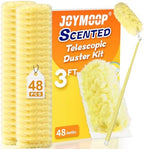 JOYMOOP Scented Telescopic Duster kit, 3FT Extendable Handle (Yellow) + 48 Yellow Refills for Swiffer Feather Duster,Easy Cleaning for Ceilings, Ceiling Fans, Blinds, Vents & Shelves by JOYMOOP