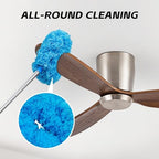 DRQ Ceiling Fan Cleaner Duster with 13-48 in Extension Pole, Blue - Image 2