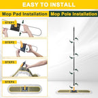 24" Commercial Dust Mop with 2 Replacement Mop Pads, 60.5 Inch - Image 5