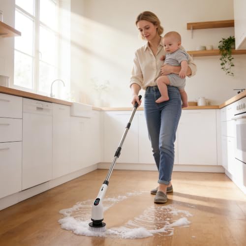 Electric Spin Scrubber, Cordless Cleaning Brush with 7 Brush Heads - Image 7