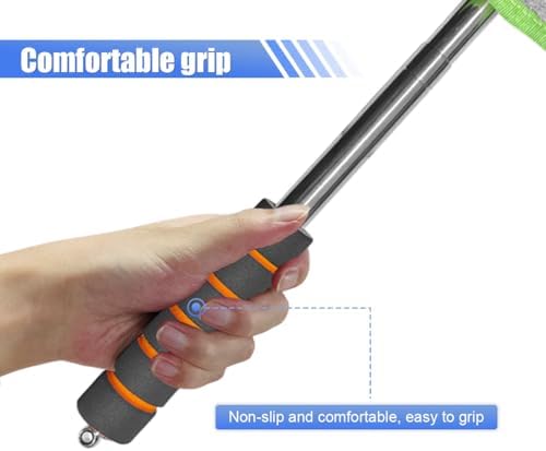 Car Windshield Cleaner Tool, Retractable Rearview Mirror Brush with Extendable Handle, Microfiber Window Washing Pad, Portable Auto Glass Wiper for Car Home Office (Green) - Image 4