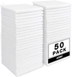 AIDEA White Microfiber Cleaning Cloth, 50PK, Cleaning Rags 11.5"x 11.5" by AIDEAHOME