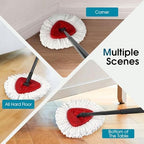 6 Pack Mop Head Replacement Compatible with Oceda Triangle Swivel Mops,Spin Mop Replacement Head 100% Microfiber,Deep Cleaning,EPSUNORISE Replacement Heads Compatible with O Ceda Mop(White) - Image 4