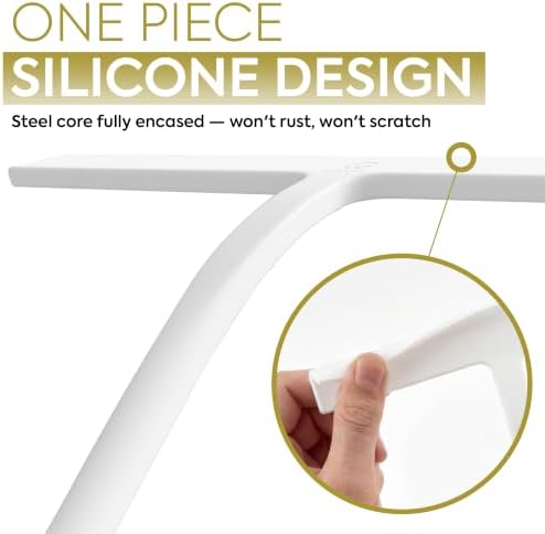 GÜTEWERK Shower Squeegee for Glass Doors, 10″ White with No-Drill J-Hook - Image 5