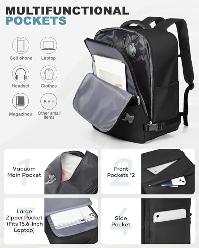 coofay Large Vacuum Backpack Travel with Pump Vacpack Travel Backpack with Vacuum System Compression Backpacks for Travel Easy Vac Pack Carry on Luggage - Image 6