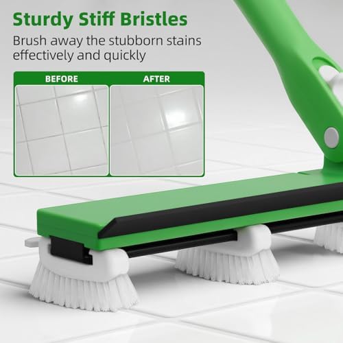 Grout Cleaner Brush with 66'' Long Handle Stiff Bristle Multi-Line Cleaner Adjustable Heads Grout Scrub Crevice Cleaning Brush for Tile Floor, Shower, Bathroom, Kitchen, Wall - Image 3
