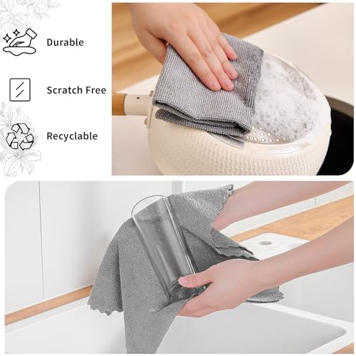80 Pack Microfiber Cleaning Cloth Roll,Lint Free Rags & Tear Away Reusable Towels Washable Scratch,Ultra Absorbent Dish Rags(12" x 12") for Car Kitchen Home Garage-Dark Gray - Image 2