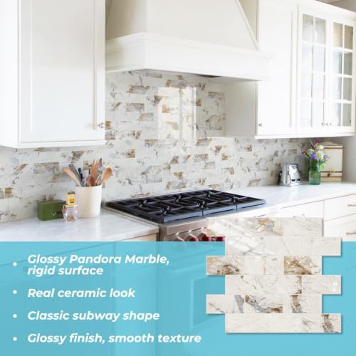 STICKGOO 10-Sheets Peel and Stick Backsplash, Glossy Pandora - Image 2