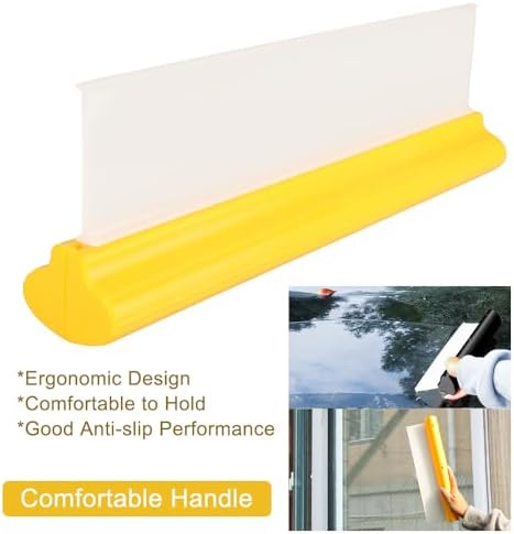 Car Squeegee,12 inch Silicone Squeegee, 2 Pack Automotive Water Wiper for Car Drying,Flexible T-Bar Water Blade for Car,Windshield,Glass,Window,Mirror,Bathroom,Auto Squeegee (Yellow+Black) - Image 6