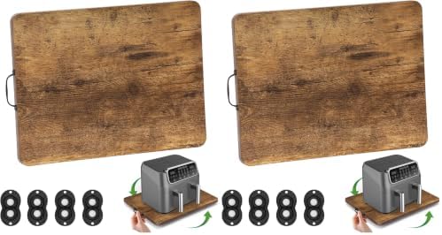 Appliance Slider, Sliding Tray for Coffee Maker, Coffee Pot Slider for Countertop, 360° Rolling Tray Appliance Slider for Kitchen Appliances- Rustic Brown (9.5” X 14”) (Pack of 2) by Fxacyem