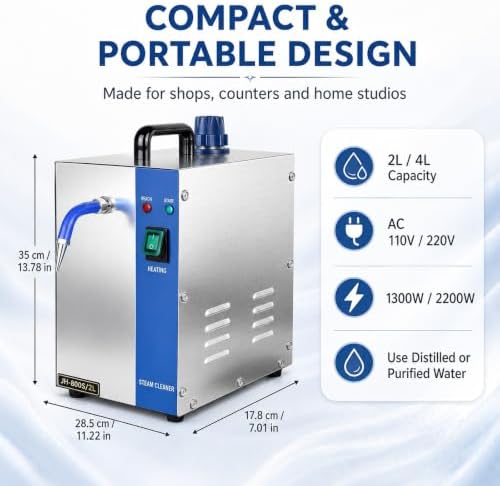 Professional Jewelry Steam Cleaner Machine, High Pressure Stainless Steel Washer For Gold, Silver & Diamonds, Commercial Electric Cleaning Equipment(2L) - Image 6