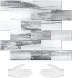 STICKGOO 10-Sheets Subway Tiles Peel and Stick Backspalsh, Gray by STICKGOO