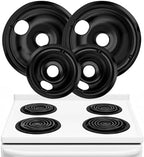Electric Stove Drip Pans Set of 4 (2 x 6-Inch & 2 x 8-Inch) Replacement Stove Drip Pans for Electric Stove for GE & Hotpoint Ranges - Compatible with WB31M20 & WB31M19 Stove Burner Drip Pan by LindasEssentials