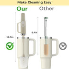5 in 1 Electric Bottle Brush Cleaner Compatible Stanley Bottle Brush Straw Cleaner Multifunction Rechargeable IPX6 Waterproof Extra Long Design for Stanley Cup, Sports Bottle and More (Beige) - Image 2
