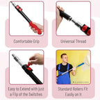 Bates- Telescopic Extension Pole, 3 Ft, Aluminum Alloy, Sturdy Multi-Purpose Extension Pole with Flip-Lock Design for Painting, Dusting and Cleaning - Image 3