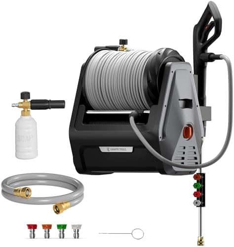 Giraffe Tools Retractable Wall Mounted Pressure Washer Plus with 100FT Hose by GiraffeTools