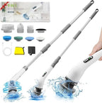 Electric Spin Scrubber,Electric Cleaning Brush for Bathroom,Kitchen and Shower,Adjustable Handle with 7 Replaceable Heads by Unknown