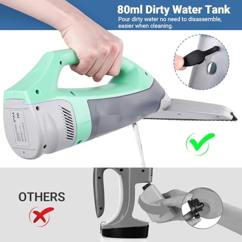 Kiato Window Vacuum Squeegee Cordless, Electric Window Vac, Rechargeable Window Cleaner with Spray Bottle, for Cleaning Windows, Mirrors, Glass, 2200mA, WC10 - Image 4