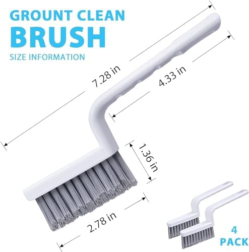 Lumkew Grout Brush Cleaning, 4 Pcs Grout Cleaner Scrubber for Tile Floors - Image 7