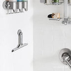 simplehuman Foldaway Shower Squeegee, Glass Squeegee for Bathroom Mirrors & Shower Doors, Weighted Handle for Streak-Free Clean, Suction Cup Hanger, Die-Cast Zinc & Anodized Aluminum - Image 4
