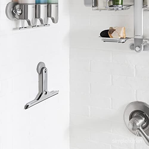 simplehuman Foldaway Shower Squeegee, Glass Squeegee for Bathroom Mirrors & Shower Doors, Weighted Handle for Streak-Free Clean, Suction Cup Hanger, Die-Cast Zinc & Anodized Aluminum(Pack of 6) - Image 4