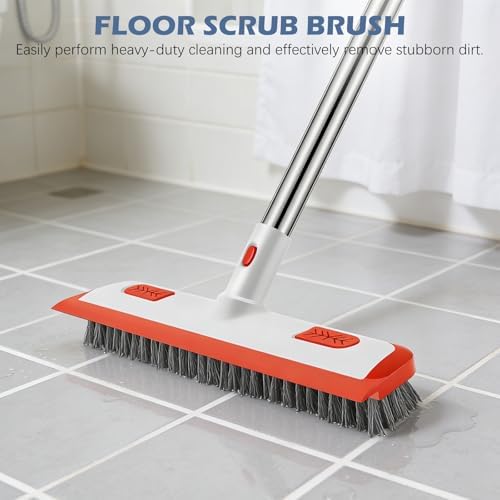 SetSail 4-in-1 Tile Tub Floor Scrubber with Floor Scrub Brush, Orange - Image 5