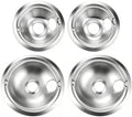 GE Drip Pan Electric Stove Burner Covers Replacement 2x6-Inch + 2x8-Inch Compatible with GE & Hotpoint Replacement for WB31T10010 & WB31T10011 drip pans for electric stove, 4 Pack(2x6" and 2x8") by KOHUIPU