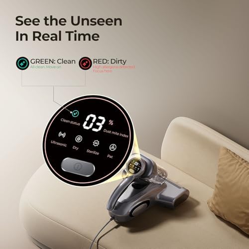 JIGOO J300 Bed Vacuum Cleaner, Dust Sensor, Pet Hair, UV and Heat, Corded - Image 3