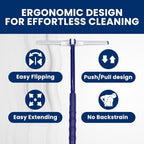 Extendable Shower Squeegee with 180-Degree Rotating Blade for Push/Pull Use – Ergonomic Cleaning Tool for Showers, Glass Doors, and Windows – 16'' to 28'' Handle for Strain-Free Cleaning - Image 5