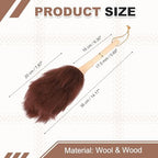 uxcell Wool Duster, 14.2" Natural Feather Cleaner Household Cleaning Duster with Solid Wooden Handle for Cleaning Fans Window Blinds Shelves Furniture, Coffee - Image 2
