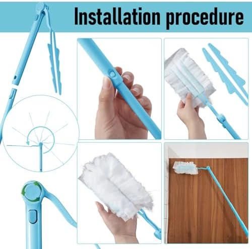Colingmill 4 Pack Replacement Duster Handles, 3 Ft Extendable, Sky Blue - Image 2