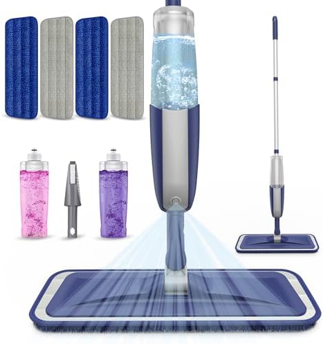 Spray Wet Mops for Floor Cleaning: Hardwood Floor Mops with 2 Bottles by MEXERRIS