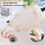 Lambswool Duster Extendable 31-55 Inch, Natural Electrostatic Feather Duster for Cleaning with Aluminum Extension Pole Reusable for High Ceilings, Fans, Blinds, Furniture, Interior & Roof Dusting - Image 4