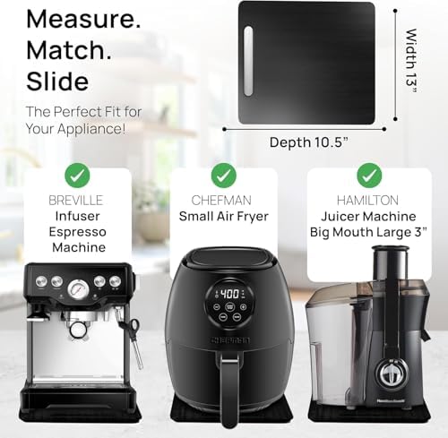 Ibyx Appliance Slider, Sliding Tray for Coffee Maker, 13x10.5 in, Black - Image 5