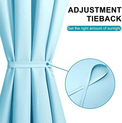Hiasan French Door Curtains Privacy, Sky Blue, 24W x 40L, 1 Panel - Image 4