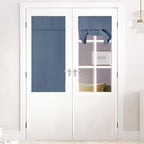 NICETOWN Stone Blue Blackout French Door Curtain for Small Half Window by NICETOWN