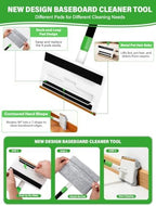 4-in-1 Baseboard Cleaning Tool with 60" Extendable Handle Brush - Image 3