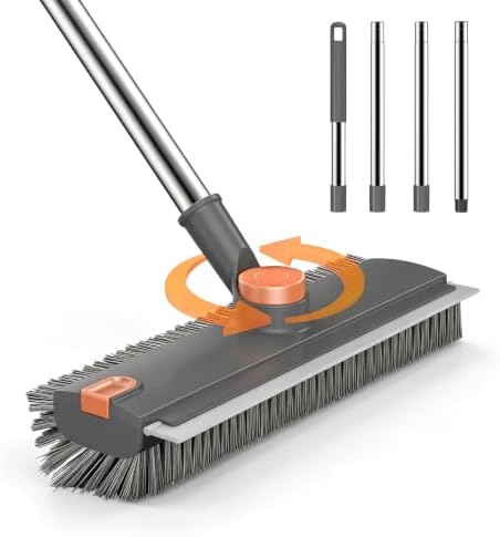 SetSail Floor Scrub Brush with Scraper and Stiff Bristle, Grey&Orange by SetSail