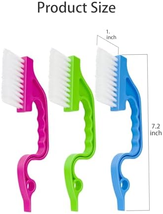 Asltw Swan Neck Cleaning Brush Set, 3 Angled Handle Scrub Brushes + 1 Crevice Brush for Window Tracks, Grout, Corners and Tight Spaces, Firm Bristles for Deep Cleaning in Kitchen and Bathroom - Image 3