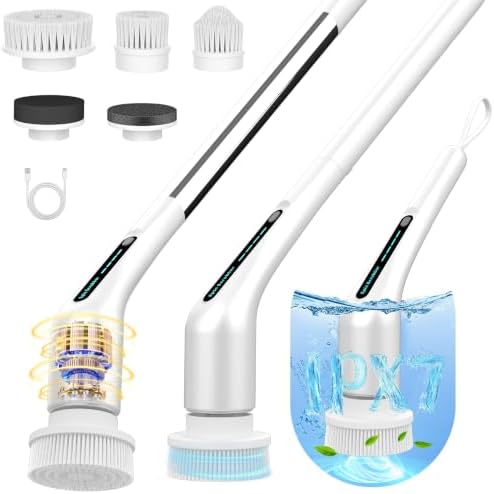 Electric Spin Scrubber, Shower Cleaner with Adjustable Extension Handle by Unknown