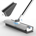 Floor Scrub Brush with Long Handle, 3 in 1 Scrape and Heavy-Duty Stiff Bristle Floor Scrubber Brush Broom with Squeegee and Tweezer for Cleaning White by DOLPLEAP
