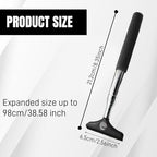 Side Mirror Squeegee, Window Cleaner Tool, Retractable Car Side Mirror Squeegee with Telescopic Long Handle, Car Mini Portable Window Cleaner Tool for Rainy Weather (Black White Flag/Black) - Image 2